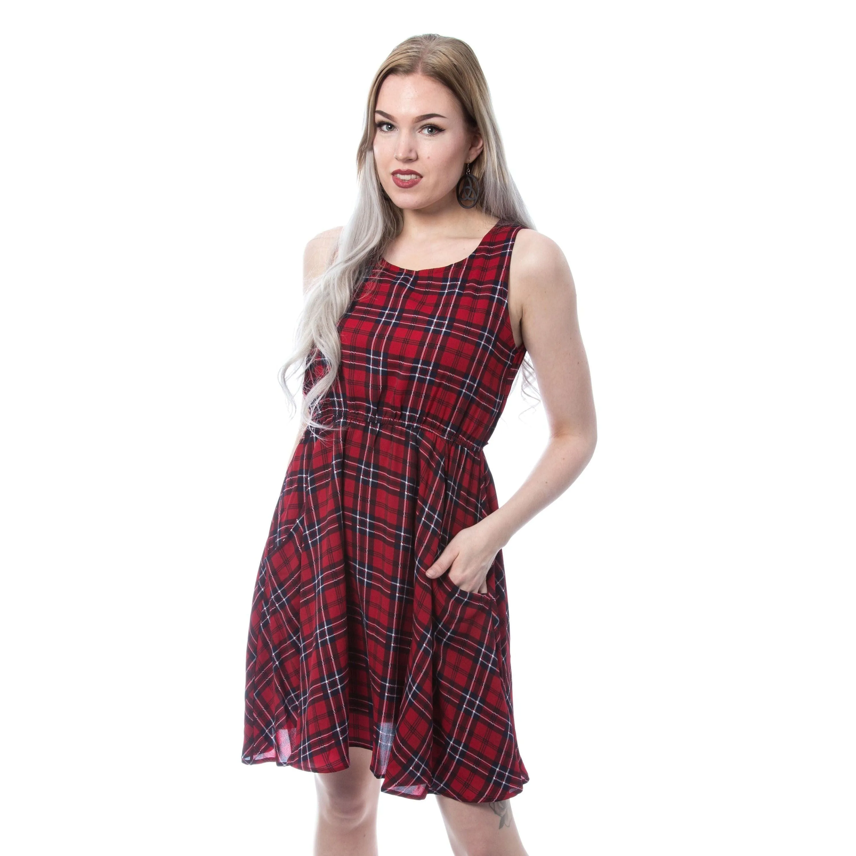 GLASGOW DRESS - BLACK/RED