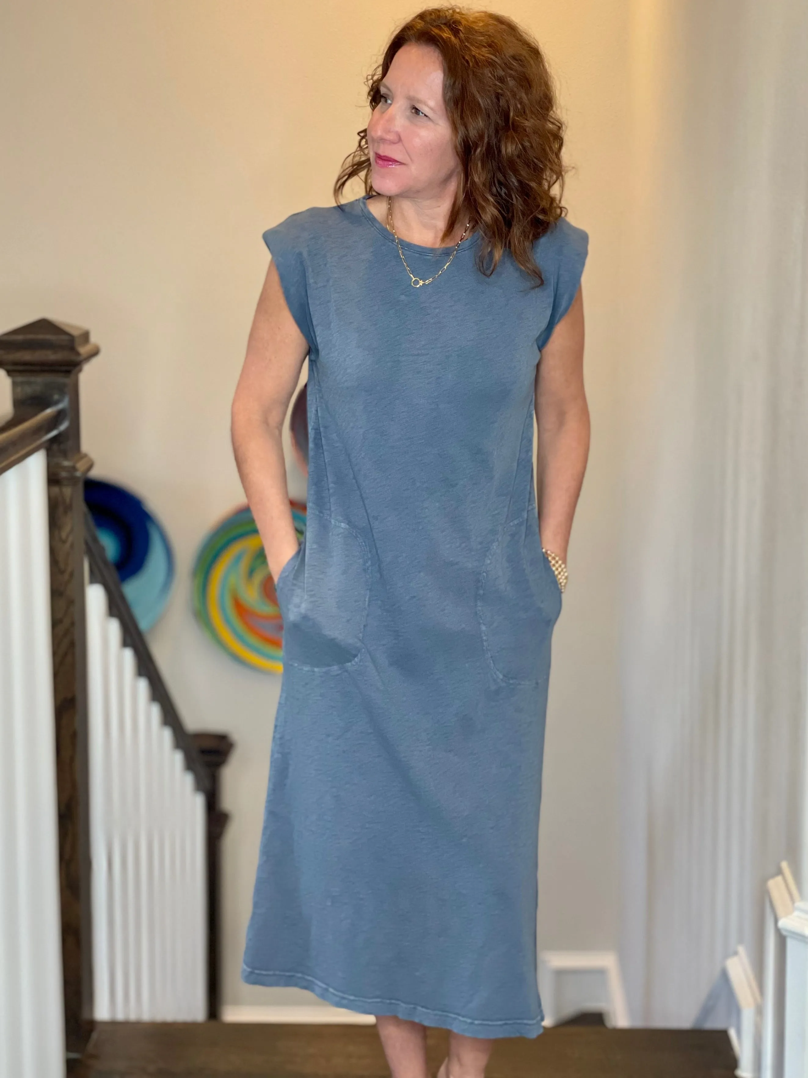 Hello Nite Crew Midi Dress in Vintage Indigo