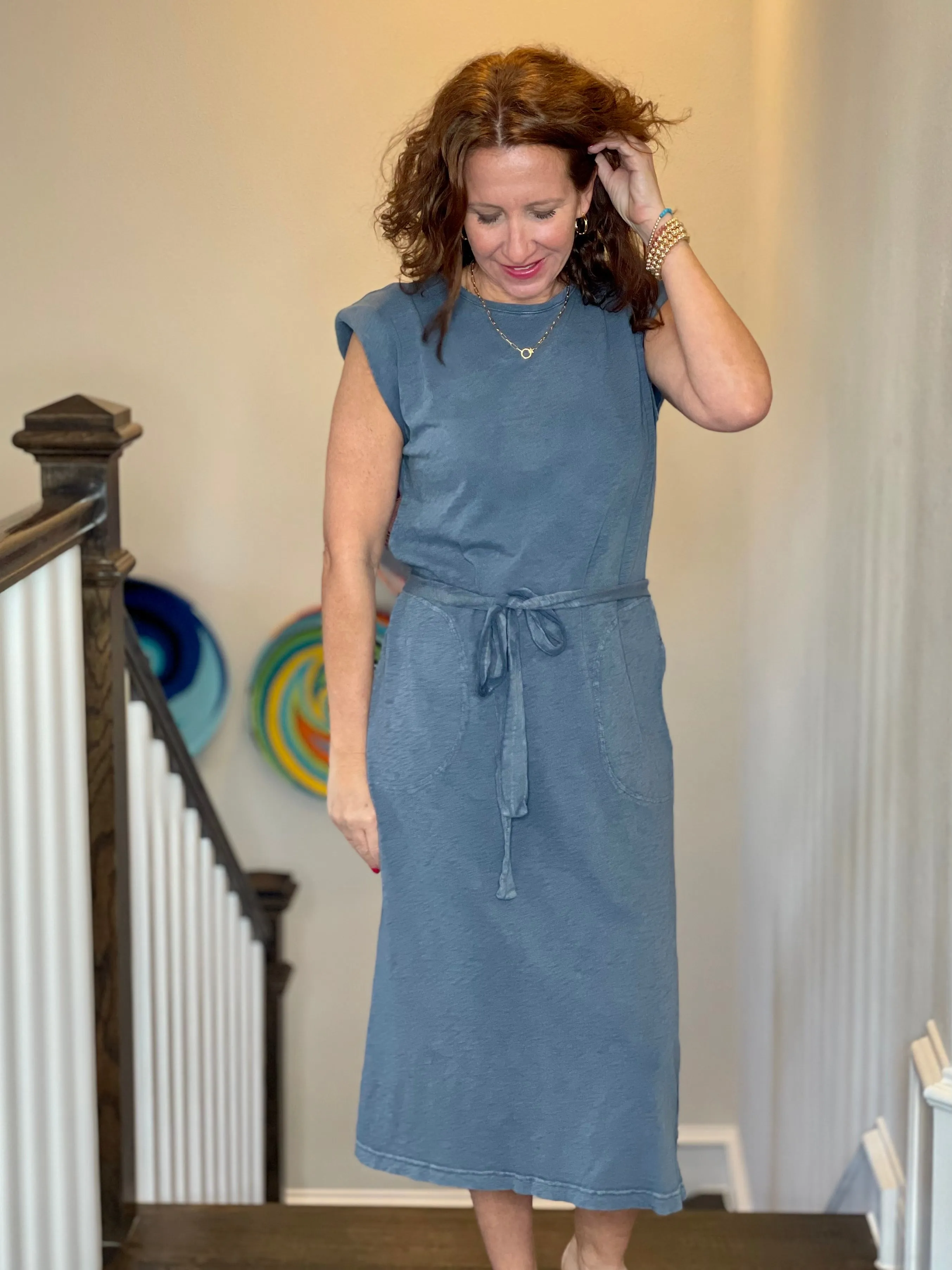 Hello Nite Crew Midi Dress in Vintage Indigo