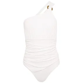 Ines White One Shoulder Swimsuit