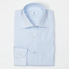 Light Blue Striped Semi-cutaway Shirt