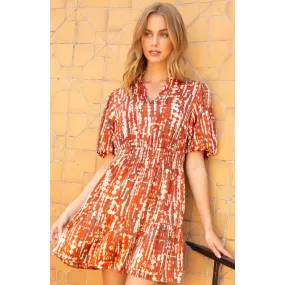 Marianne Puff Sleeve Print THML Dress -SALE