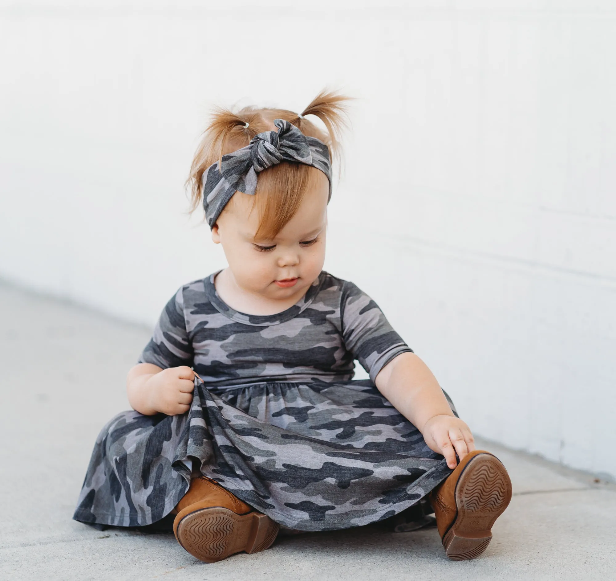 MID SLEEVE BAMBOO DRESS- Chris Camo