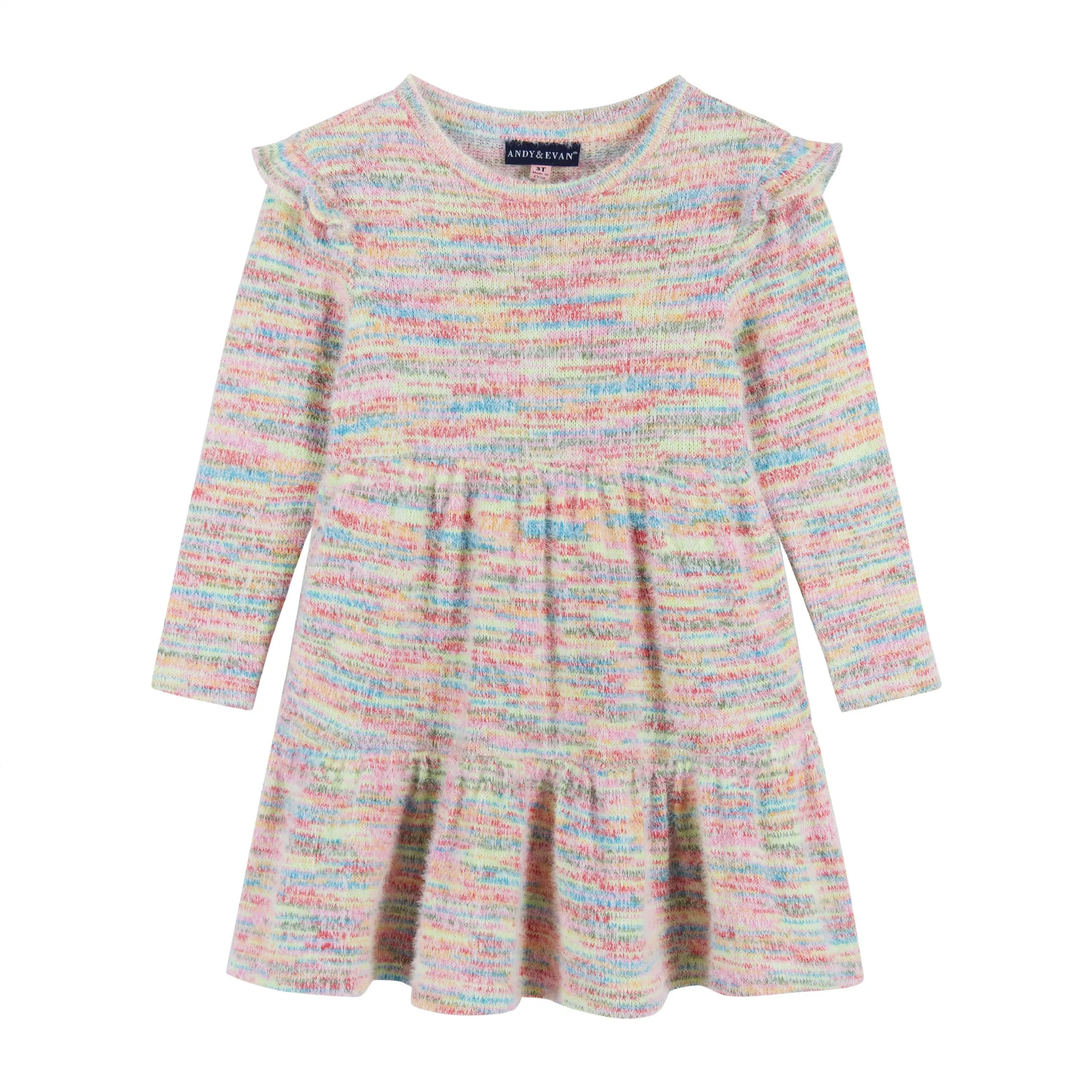 Multicolor Knit Sweater Dress  | Pink