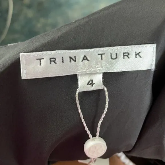 NEW Trina Turk Black and White Floral Dress