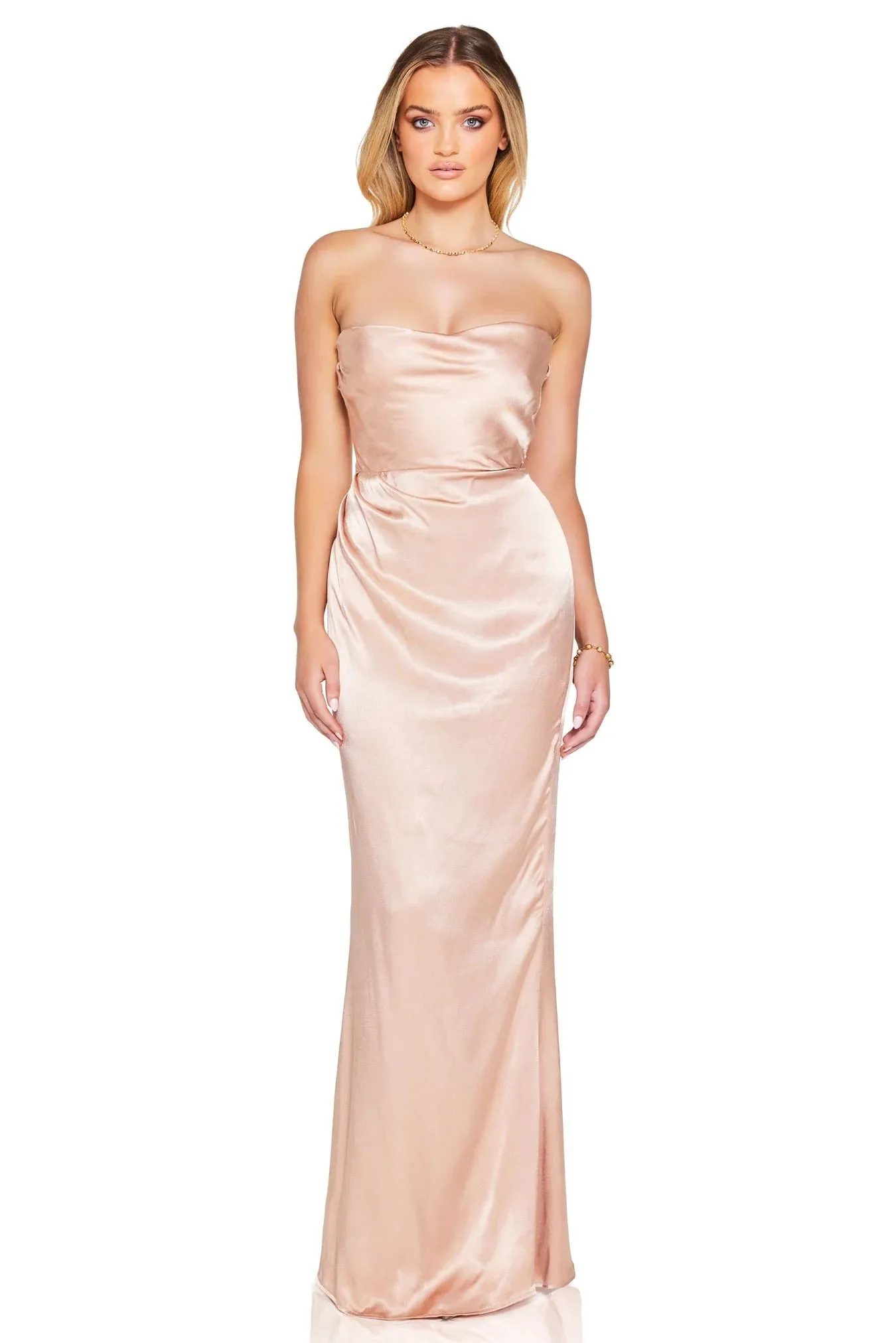 Nookie Emelie Strapless Gown - Nude