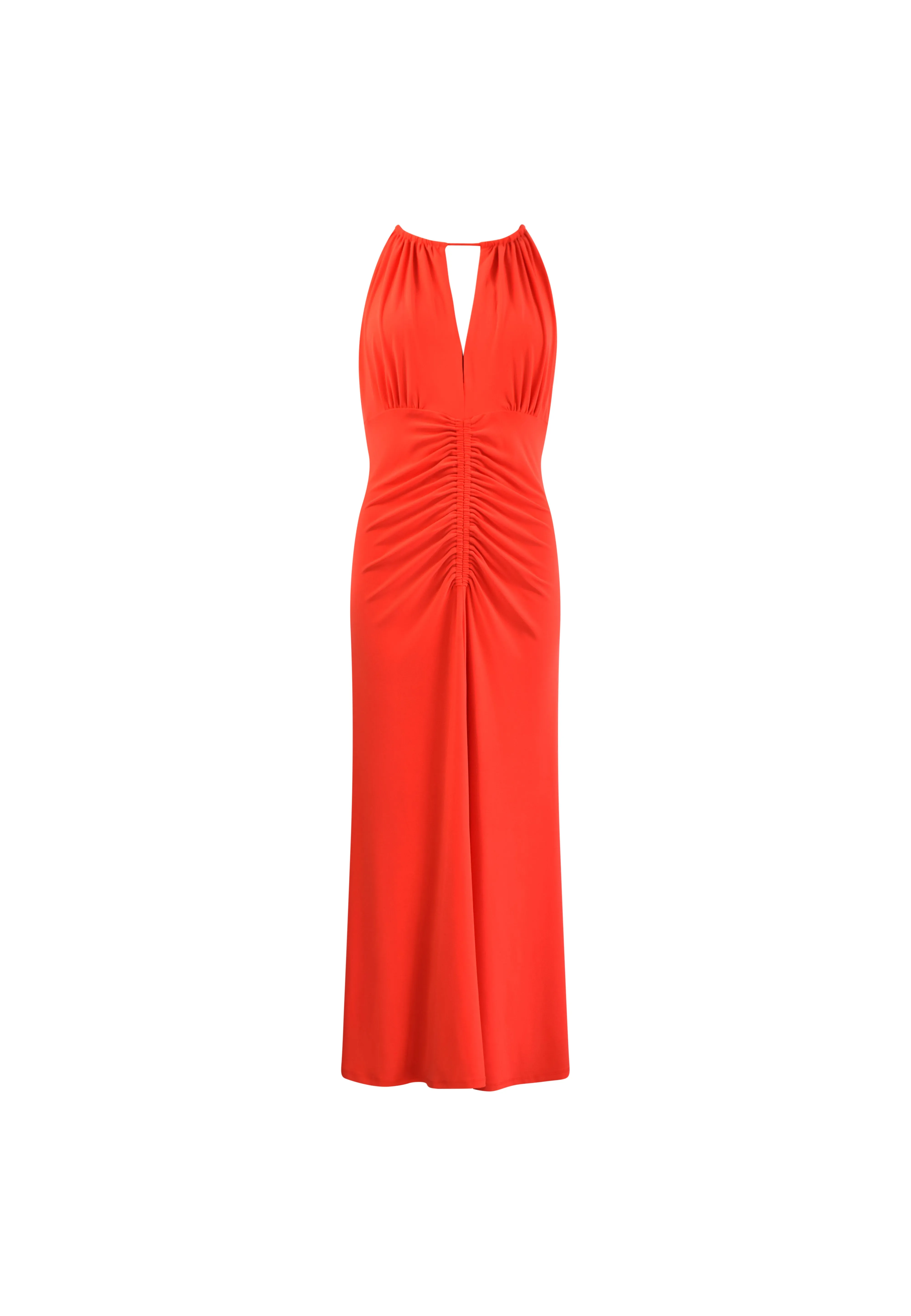 Orange Halterneck Midi Dress