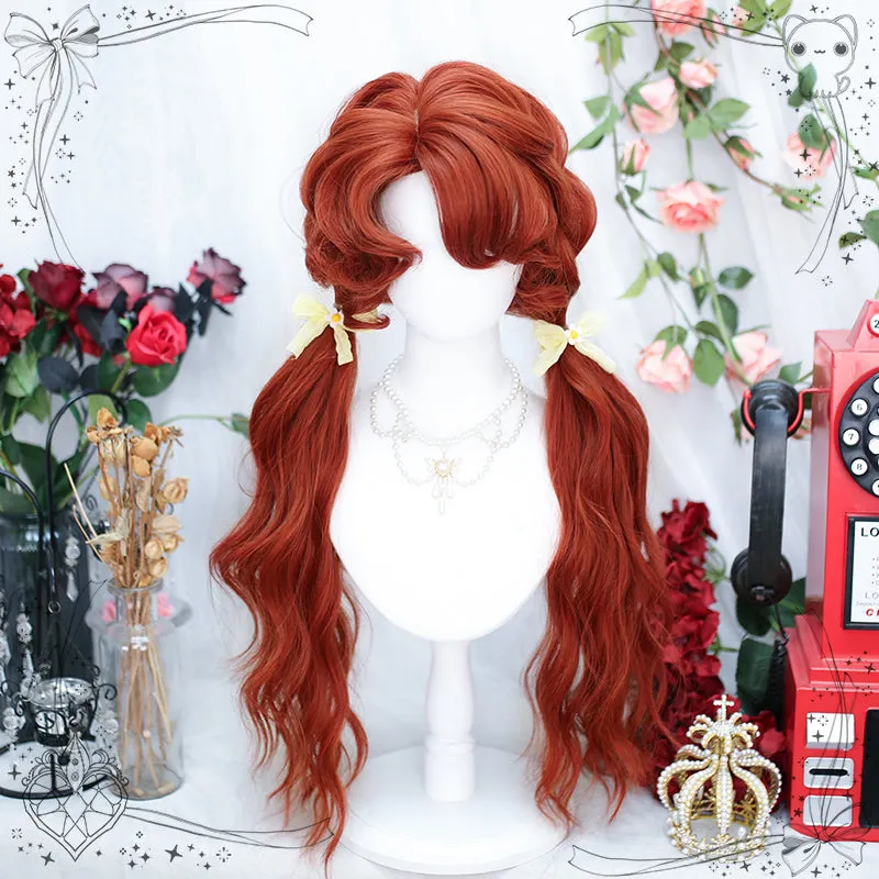 Princess Series Elf Queen Redish Orange Lolita Wig ON993