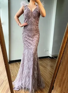 Queen - Beaded Embellished Evening Gown