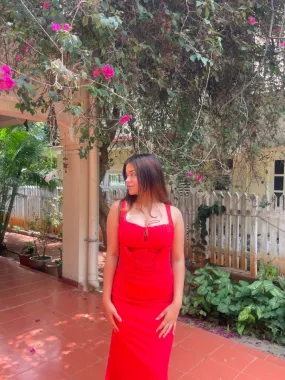 Red Midi Party Dress