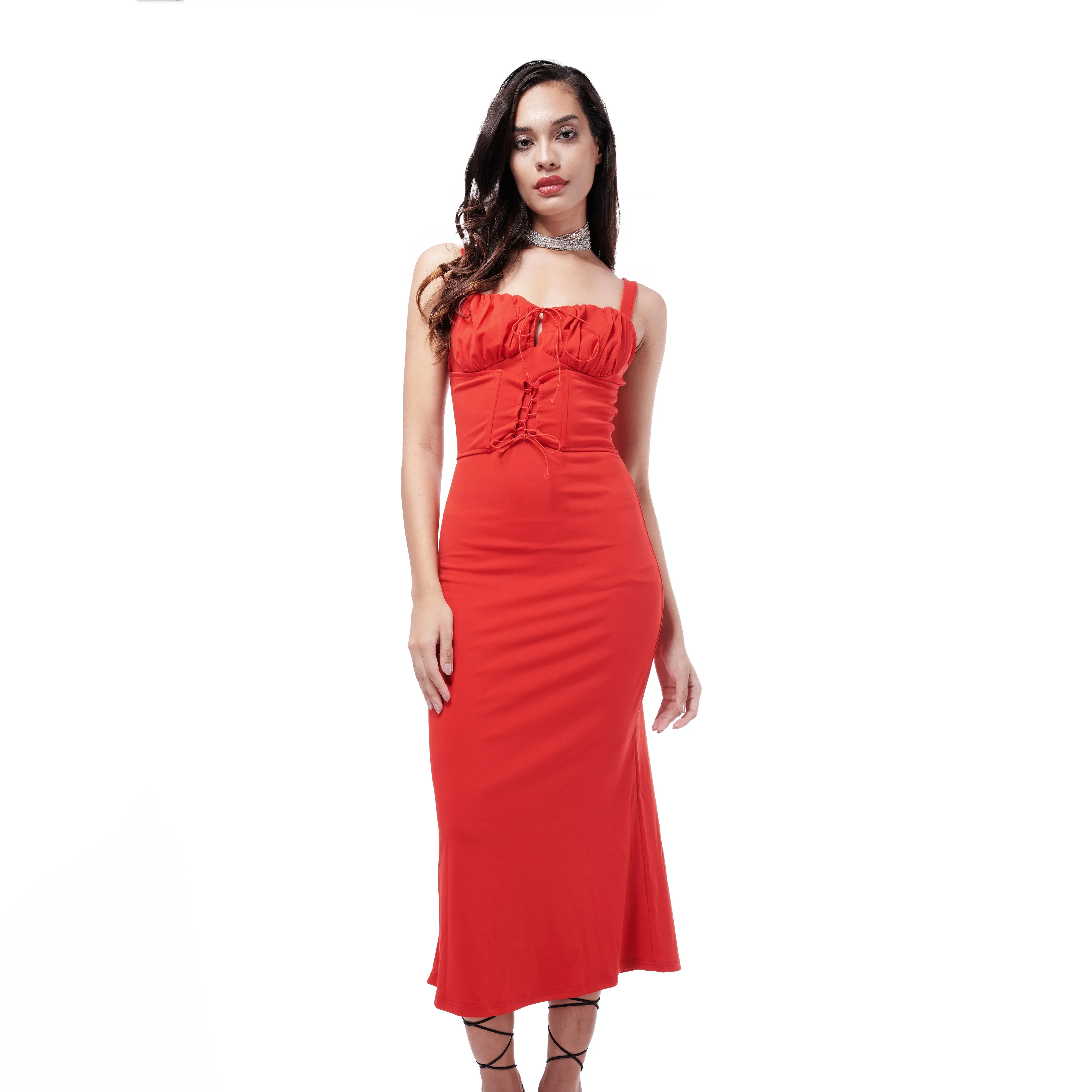 Red Midi Party Dress