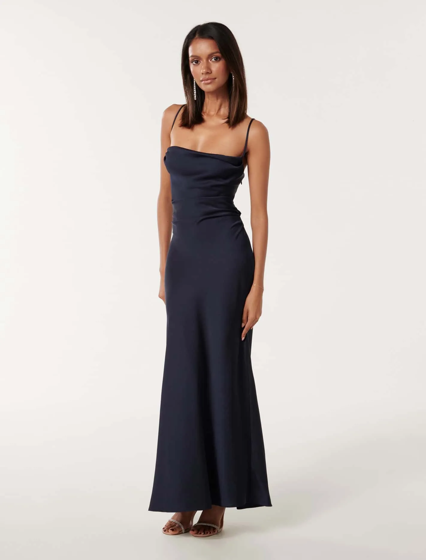 Ruby Petite Tie Back Satin Maxi Dress