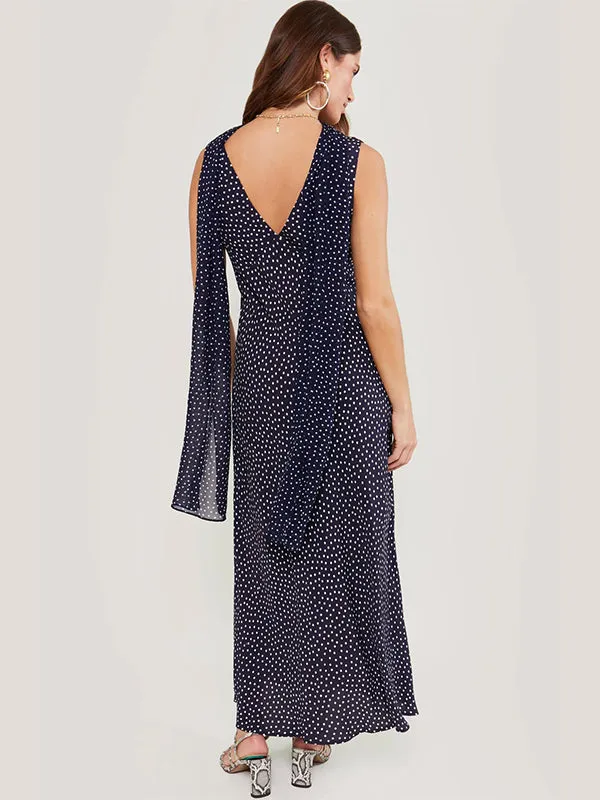 Sandrine Dress in Mini Navy Polka Dot