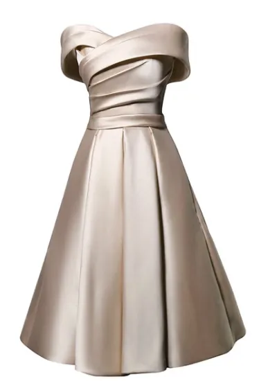 Satin Homecoming Dresses Aline Off-the-shoulder Simple Short Prom Dress Party Dress ER1051