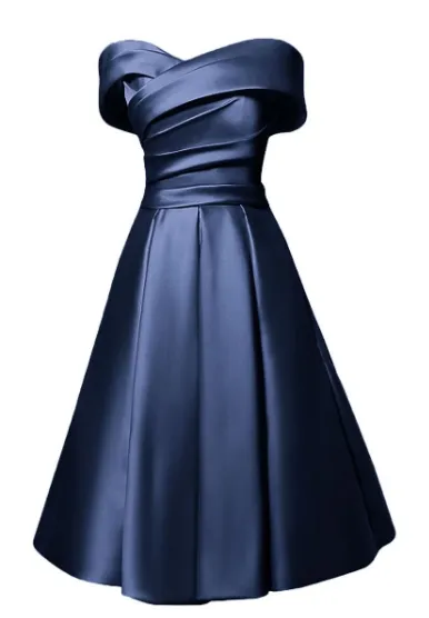 Satin Homecoming Dresses Aline Off-the-shoulder Simple Short Prom Dress Party Dress ER1051