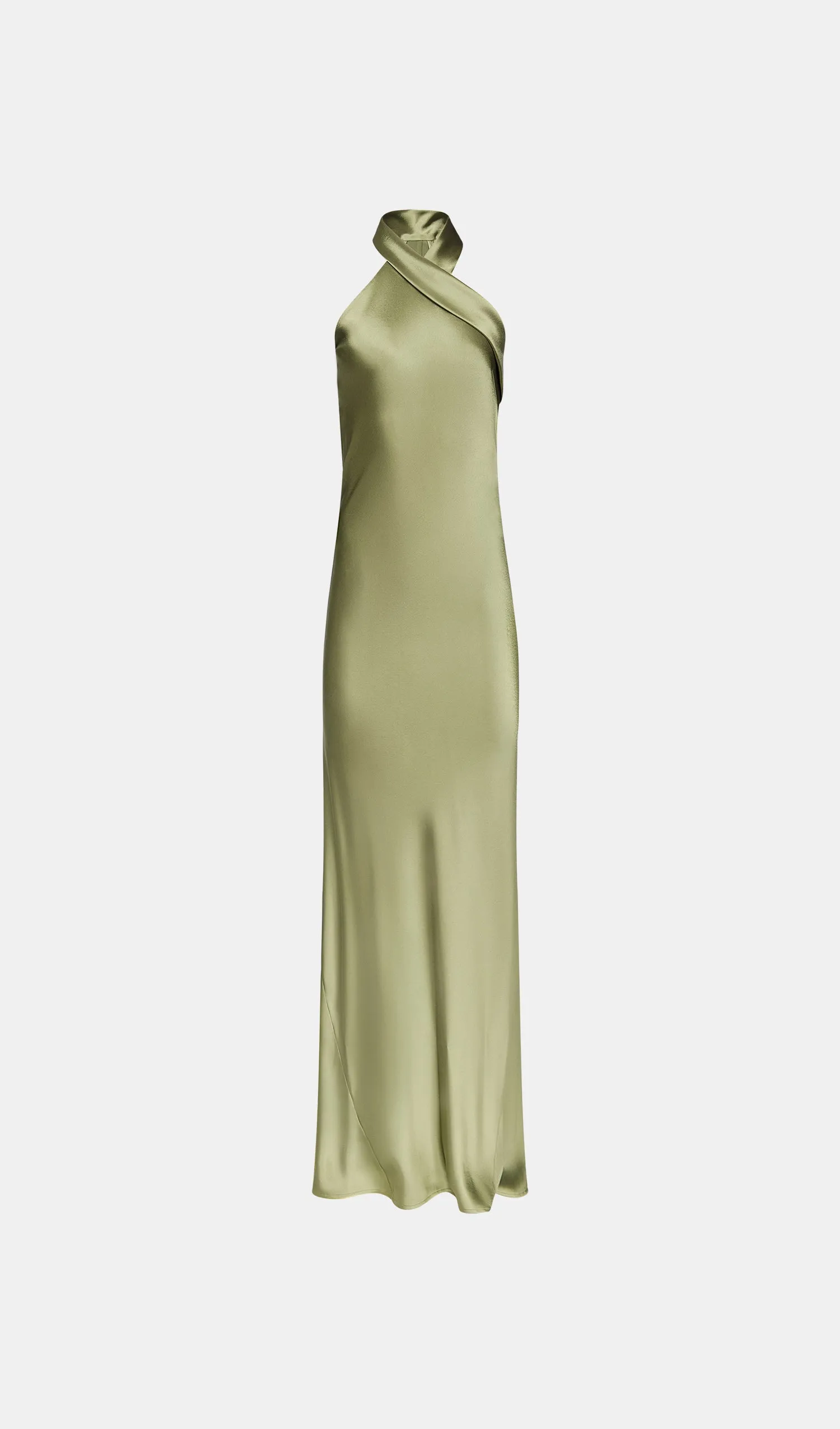 Satin Pandora Dress - Dark Moss