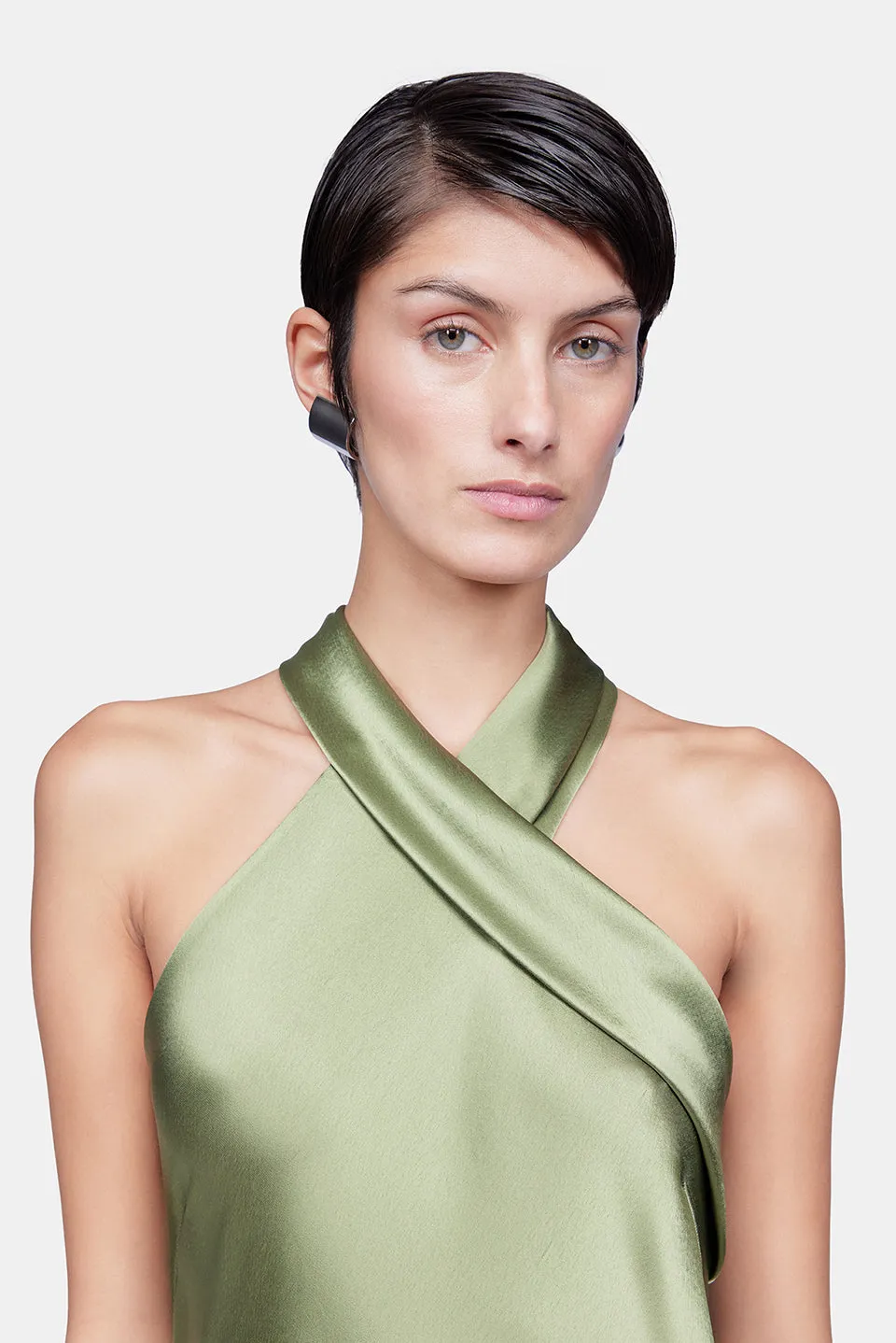 Satin Pandora Dress - Dark Moss