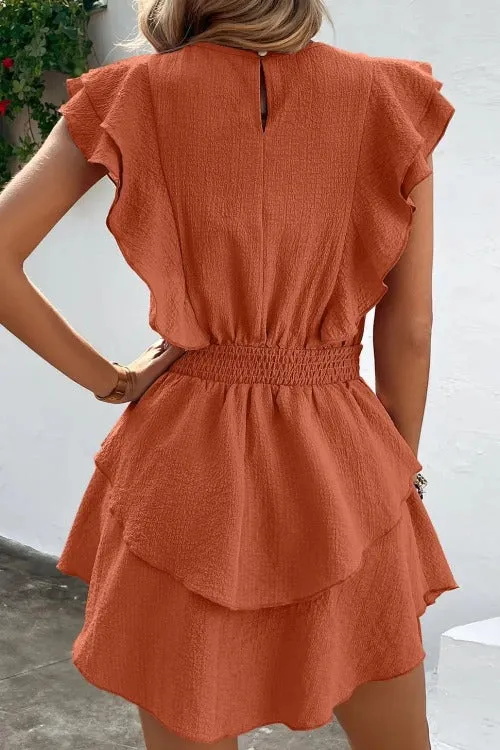 Sexy Mini dress Textured Layered