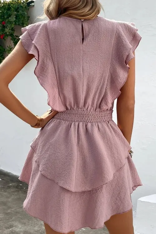 Sexy Mini dress Textured Layered