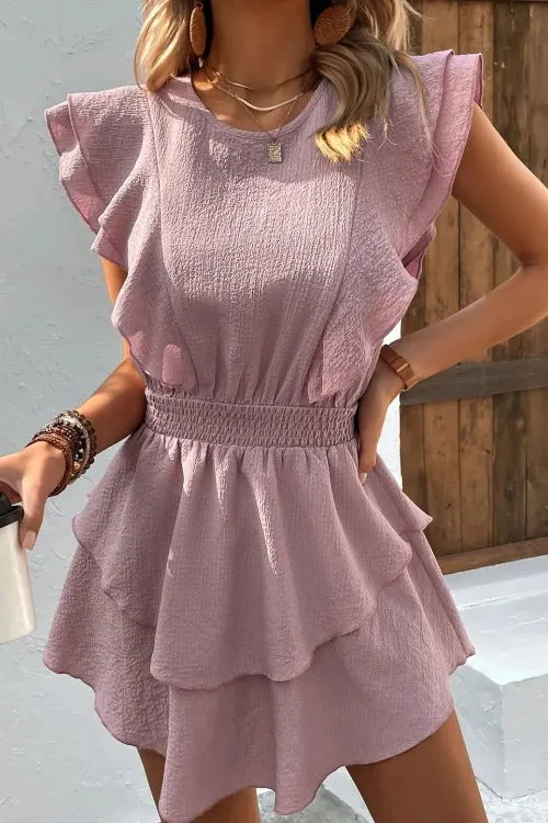 Sexy Mini dress Textured Layered