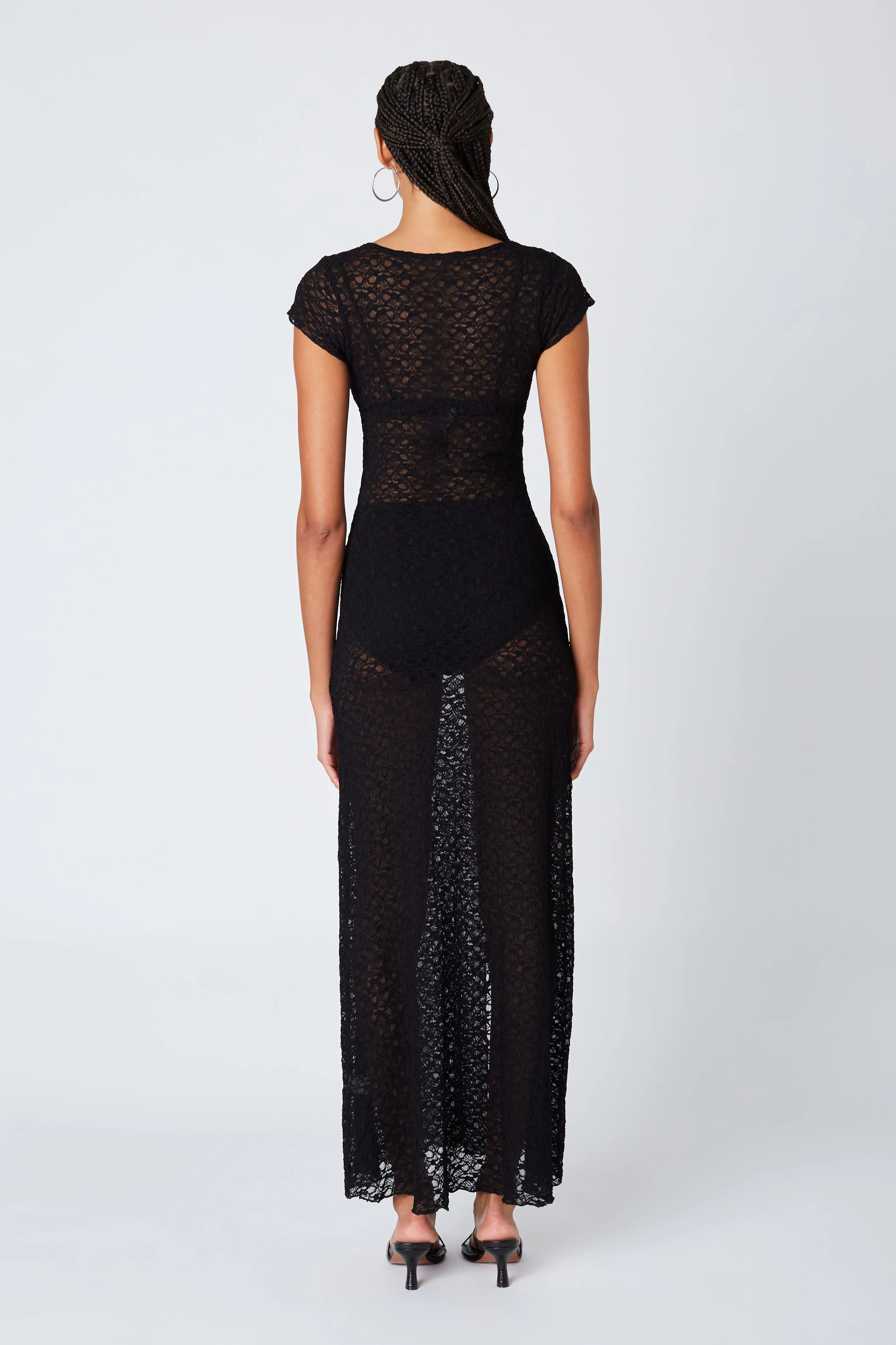 Sheer Lace Maxi Dress