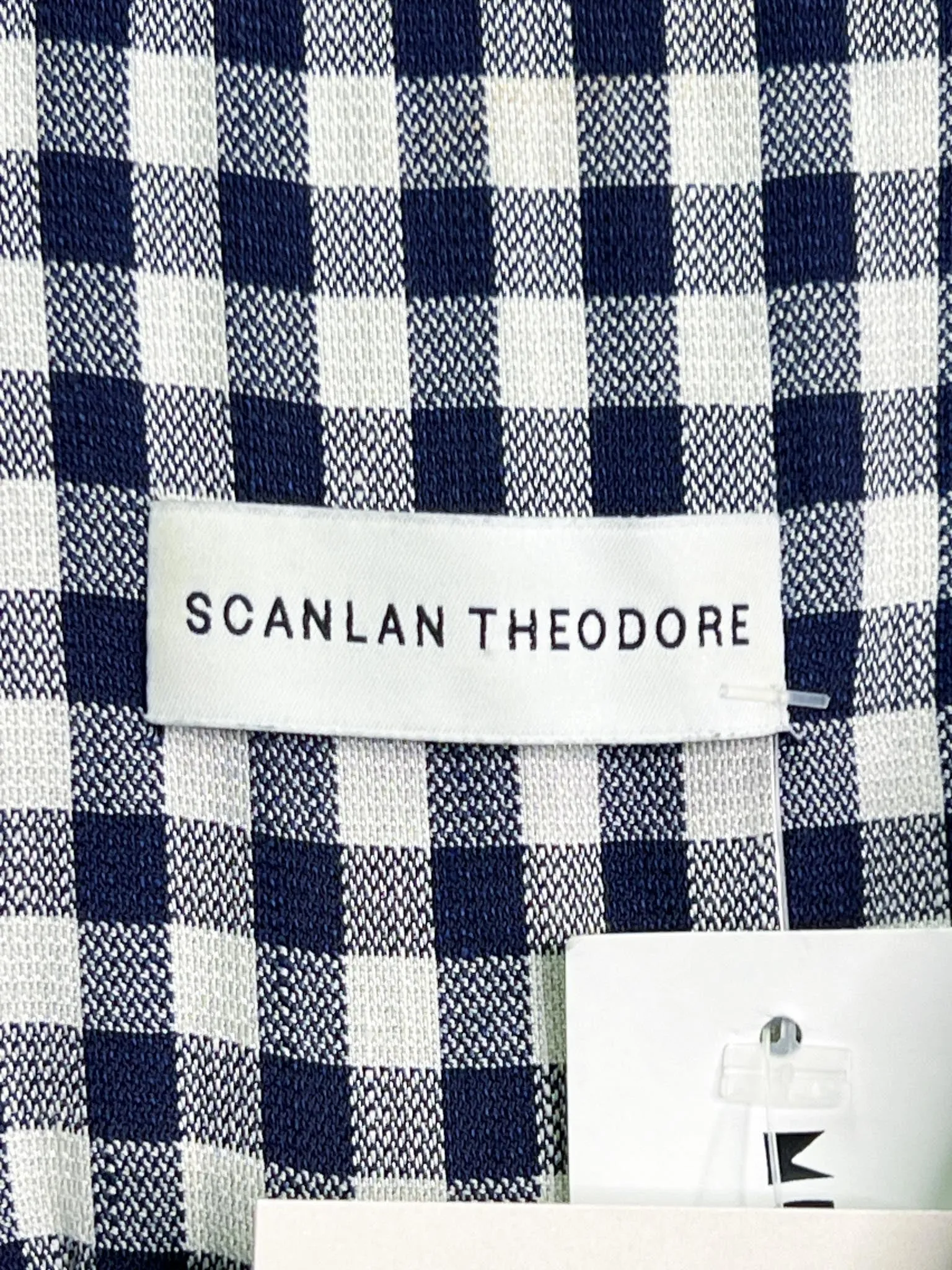 Size 6 - Scanlan Theodore Navy Check Midi Dress