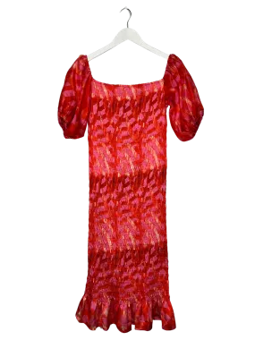 Size XL - Never Fully Dressed Pink and Red Shirred Dress