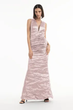 Solid Techno Metal Plunge Gown