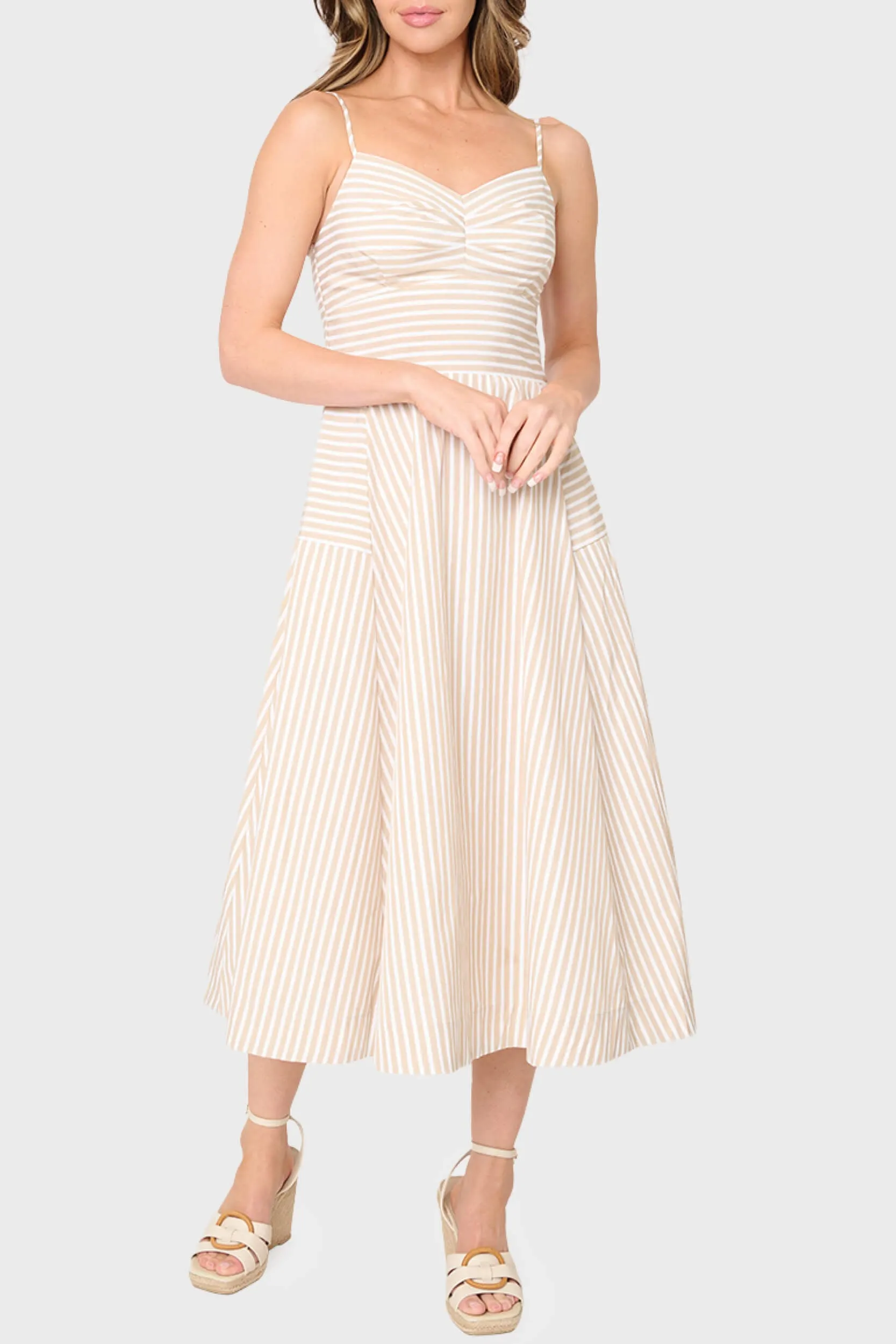 The Amanda Smocked Back Poplin Midi Dress