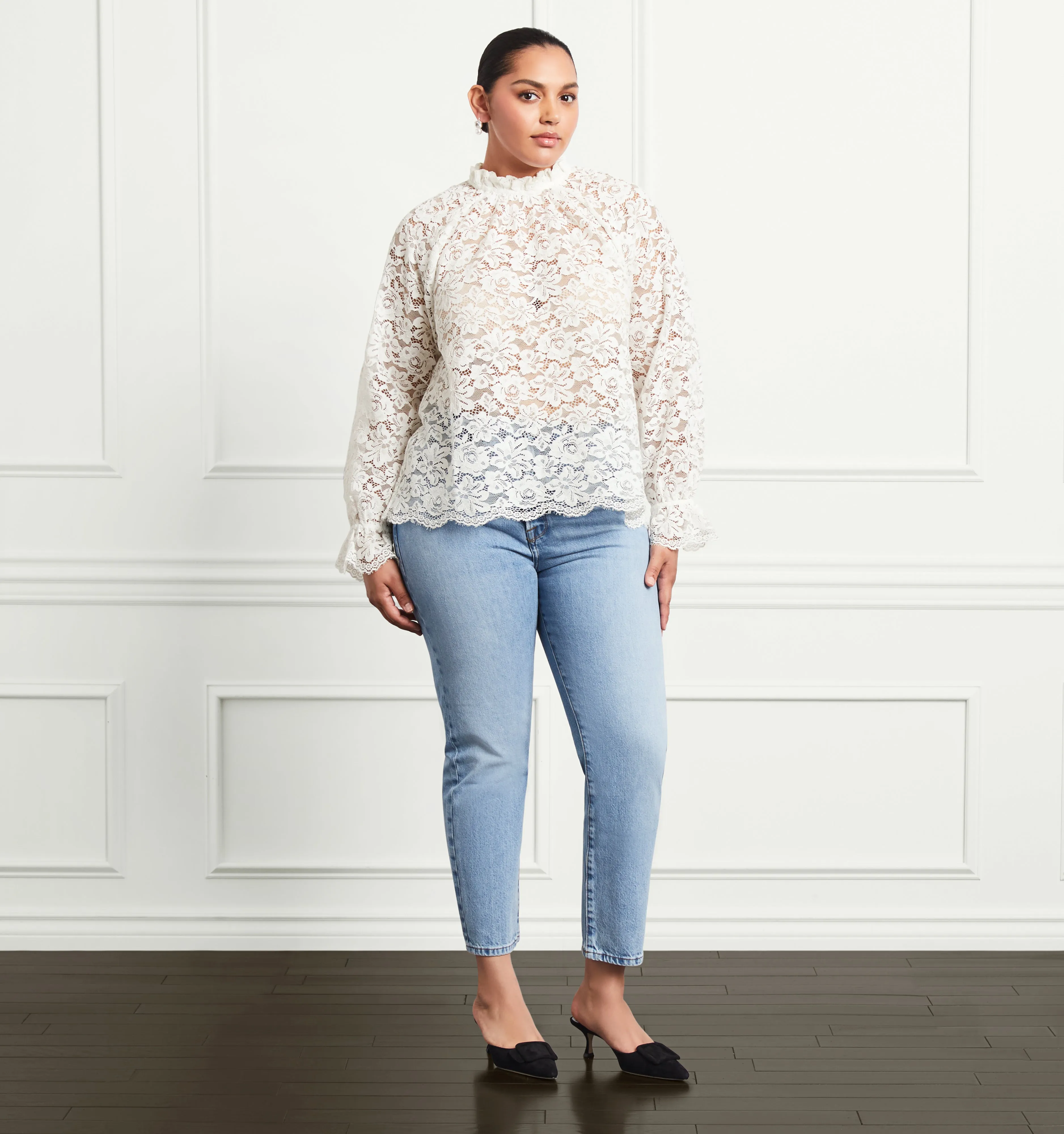 The Millie Top - White Lace