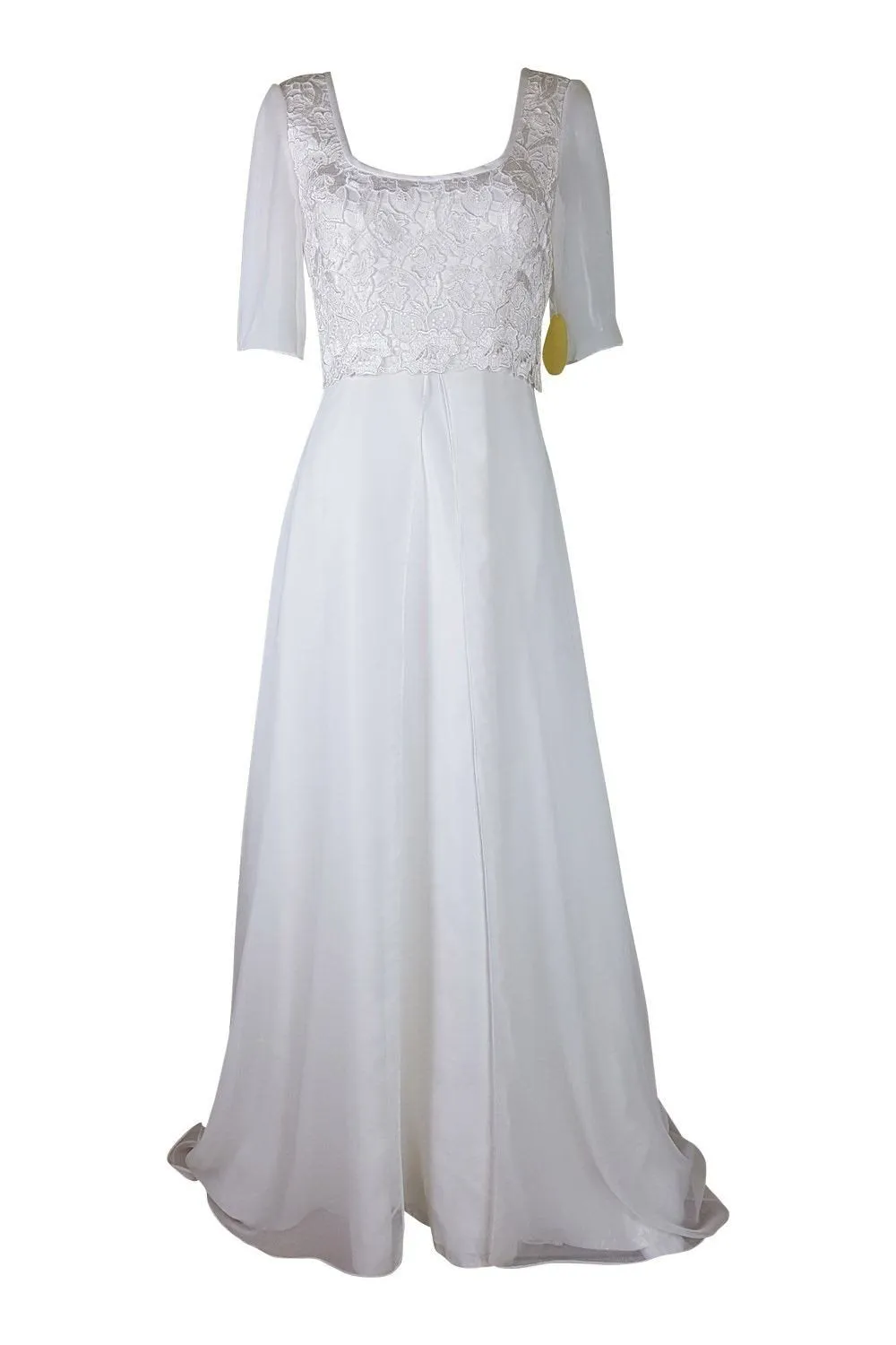 UNLABELLED Vintage Style 3/4 White Wedding Dress (S)