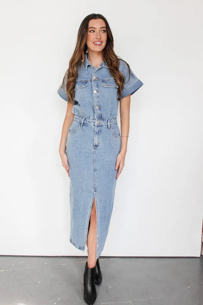 Urban Jungle Denim Maxi Dress