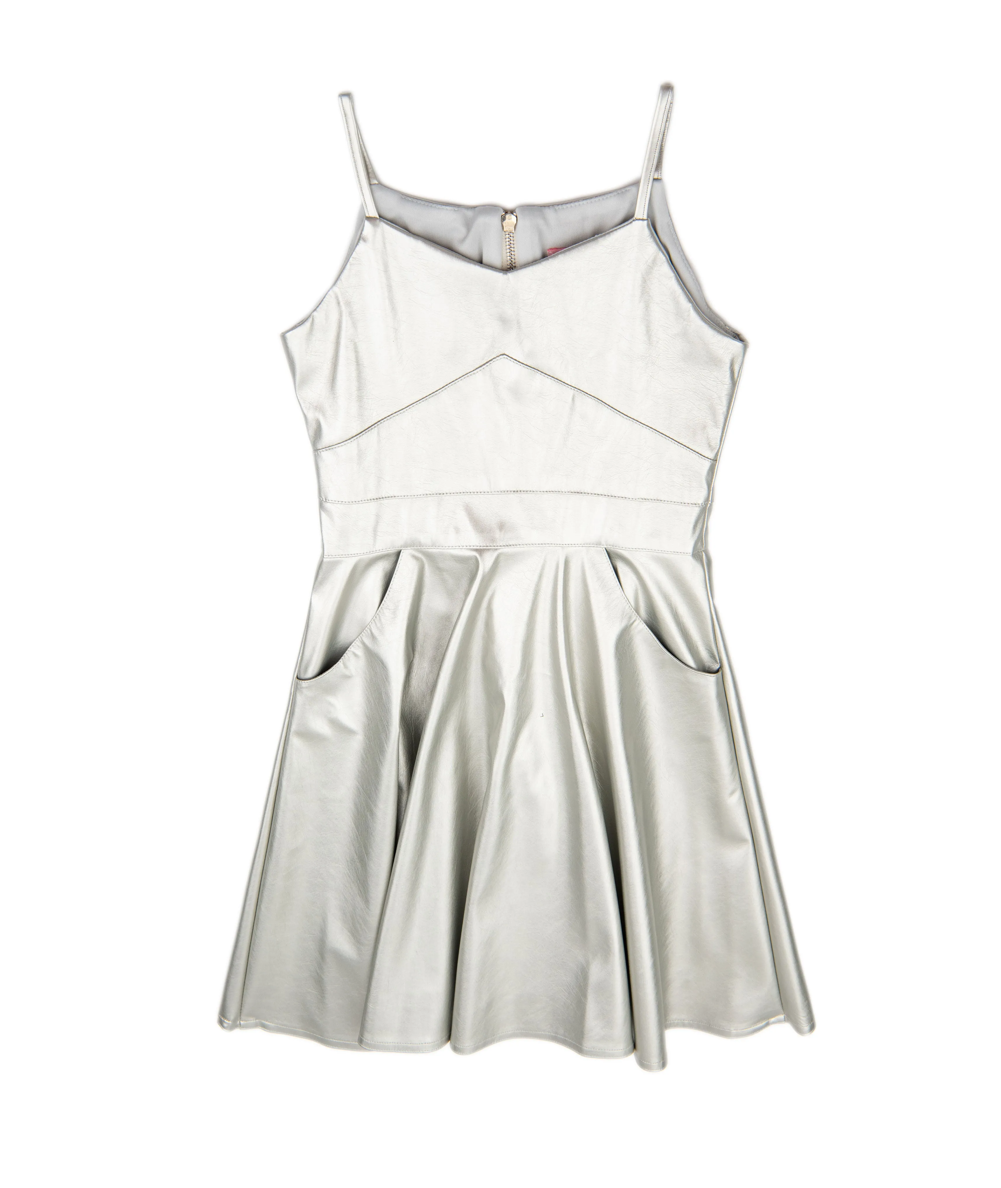 Zoe Ltd. Girls Melissa Silver Pleather Dress